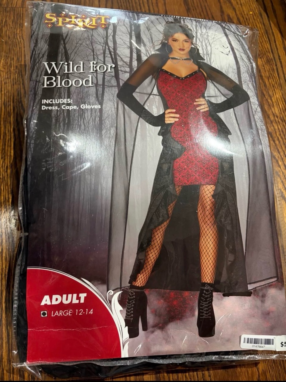 Wild for blood Halloween costume spirit adult size large 12-14 women vampire